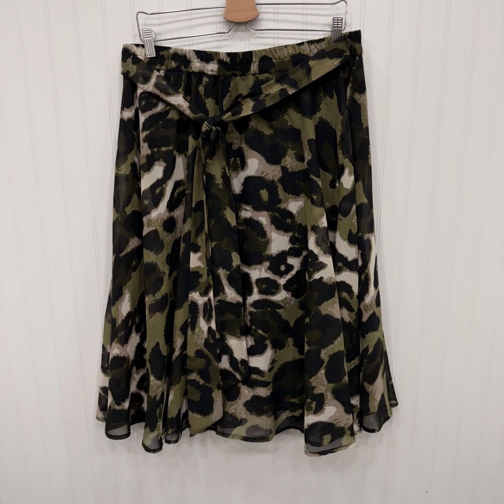 Flint & Moss Women's Large Multicolor Abstract Tie Lined Midi Skirt